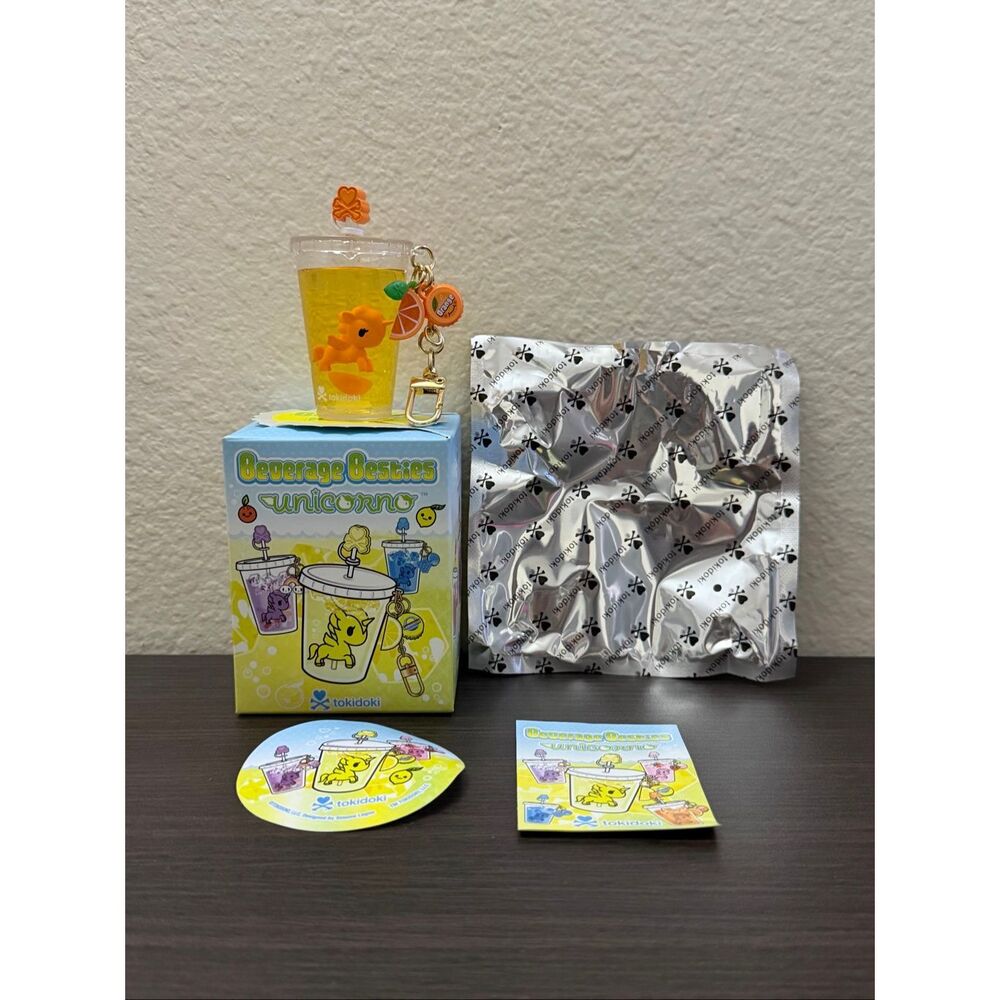 Tokidoki Unicorno Beverage Besties Blind Box Keychain - Orange Pop